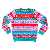 Merry berry Christmas Sweater - teal ribbing