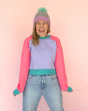 Cosy up Sweater - Purple, pink & teal