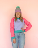 Cosy up Sweater - Purple, pink & teal