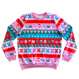 Merry berry Christmas Sweater - pink ribbing