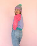 Cosy up Sweater - Purple, pink & teal