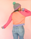 Cosy up Sweater - Coral, pink & purple