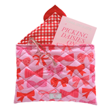 Happy mail clutch - pink & red bows