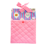 In my reading era pouch - blue & pink stripes