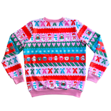 Merry berry Christmas Sweater - pink ribbing