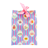 In my reading era pouch - blue & pink stripes