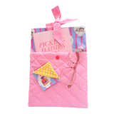 In my reading era pouch - blue & pink stripes