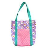 Cosy book club tote bag - blue & pink stripes