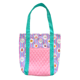 Cosy book club tote bag - blue & pink stripes
