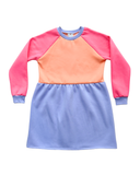 Cosy up Dress - Coral, pink & purple