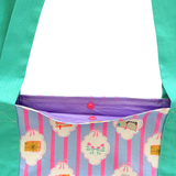 Cosy book club tote bag - blue & pink stripes