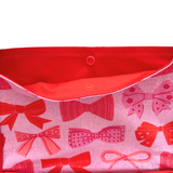 Cosy book club tote bag - pink & red bows