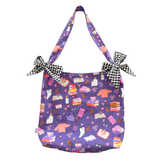 Library date tote bag - purple