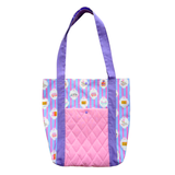 Cosy book club tote bag - blue & pink stripes
