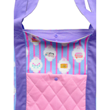 Cosy book club tote bag - blue & pink stripes