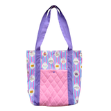 Cosy book club tote bag - blue & pink stripes