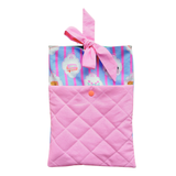 In my reading era pouch - blue & pink stripes