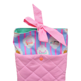 In my reading era pouch - blue & pink stripes