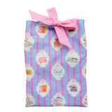 In my reading era pouch - blue & pink stripes