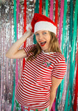 A pretty fly Christmas red and white striped tee (Size XS & L only)
