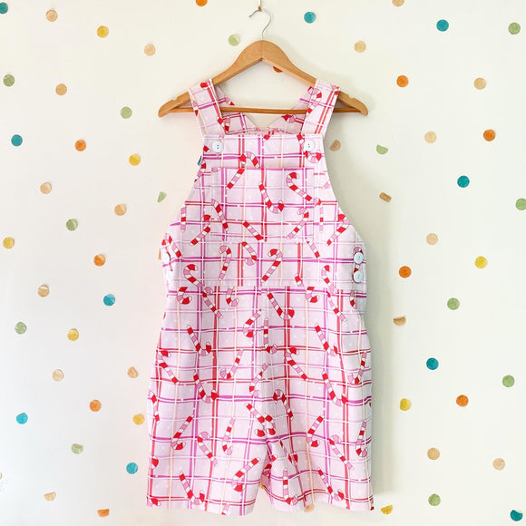 Candy cane cutie Overalls (Size 10 only)