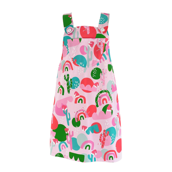 A pretty fly Christmas Pinafore (Size 6 only)